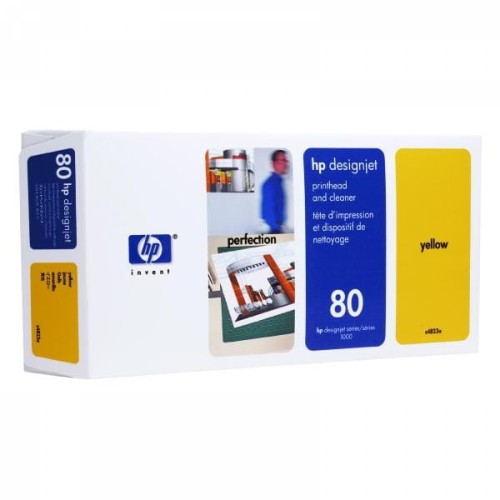 HP oryginalny głowica drukująca C4823A, HP 80, yellow, HP DesignJet 1050C, 1055CM