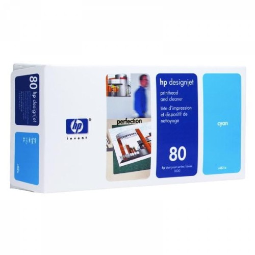 HP oryginalny głowica drukująca C4821A, HP 80, cyan, HP DesignJet 1050C, 1055CM