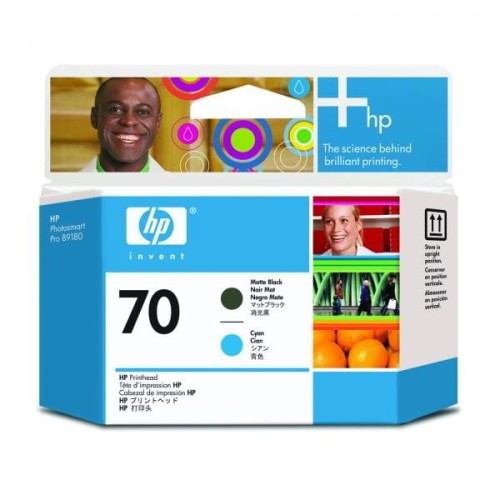 HP oryginalny głowica drukująca C9404A, HP 70, matte black/cyan, HP Photosmart Pro B9180, Designjet Z2100, Z3100