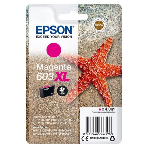 Epson oryginalny ink / tusz C13T03A34010, 603XL, magenta, 4.0ml, Epson Expression Home XP-2100, 2105, 3100, 3105 WF-2310