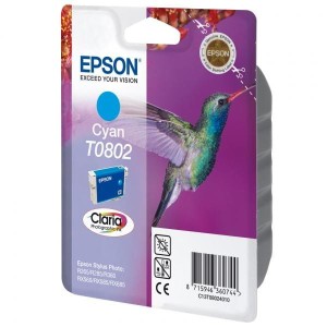 Oryginalny niebieski tusz Epson T0802