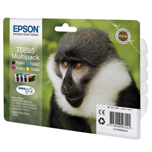 Epson oryginalny ink / tusz C13T08954010, CMYK, 3x3,5/5,8ml, Epson Stylus S20, SX100, SX200, SX400