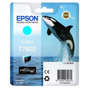 Oryginalny niebieski tusz Epson T7602