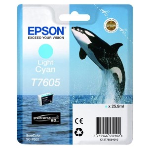 Oryginalny jasnoniebieski tusz Epson T7605