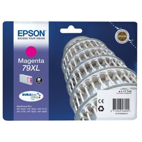Epson oryginalny ink / tusz C13T79034010, 79XL, XL, magenta, 2000s, 17ml, 1szt, Epson WorkForce Pro WF-5620DWF, WF-5110DW, WF-5690
