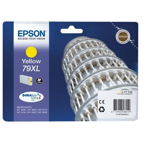 Epson oryginalny ink / tusz C13T79044010, 79XL, XL, yellow, 2000s, 17ml, 1szt, Epson WorkForce Pro WF-5620DWF, WF-5110DW, WF-5690D