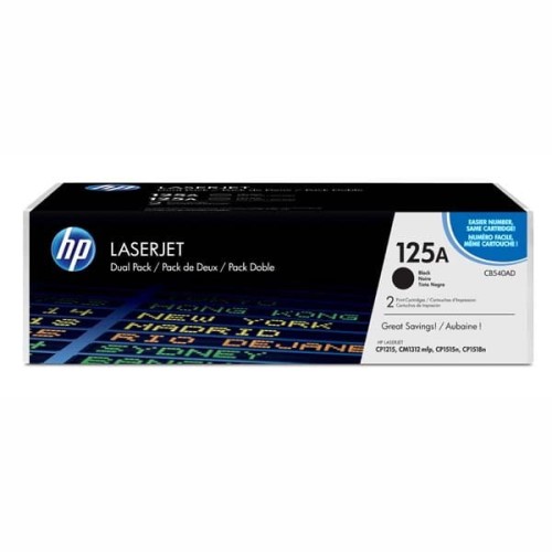 HP oryginalny toner CB540AD, black, 2200s, HP 125A, HP Color LaserJet CP1215, 1515, 1518, dual pack, 2szt, O
