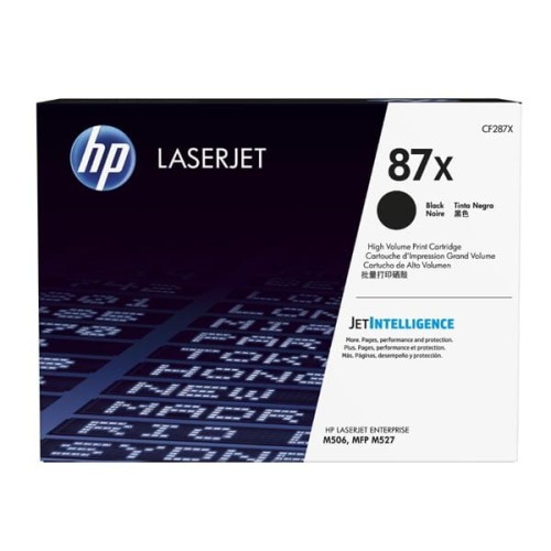 HP oryginalny toner CF287X, black, 18000s, HP 87X, high capacity, HP LJ Enterprise M506, HP LJ Pro MFP M527,  M501n, 1230g, O